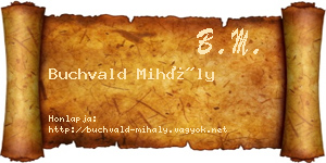 Buchvald Mihály névjegykártya